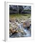 Slow Exposure of Water Flowing Below Vernal Falls with Granite Boulders in the Background.-Ian Shive-Framed Photographic Print