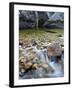 Slow Exposure of Water Flowing Below Vernal Falls with Granite Boulders in the Background.-Ian Shive-Framed Photographic Print