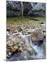 Slow Exposure of Water Flowing Below Vernal Falls with Granite Boulders in the Background.-Ian Shive-Mounted Photographic Print