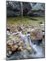 Slow Exposure of Water Flowing Below Vernal Falls with Granite Boulders in the Background.-Ian Shive-Mounted Photographic Print