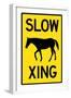Slow Horse Crossing Plastic Sign-null-Framed Art Print