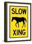 Slow Horse Crossing Plastic Sign-null-Framed Premium Giclee Print