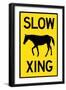 Slow Horse Crossing Plastic Sign-null-Framed Premium Giclee Print