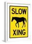 Slow Horse Crossing Plastic Sign-null-Framed Premium Giclee Print