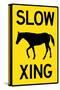 Slow Horse Crossing Plastic Sign-null-Stretched Canvas