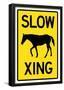 Slow Horse Crossing Sign Poster-null-Framed Poster