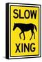 Slow Horse Crossing Sign Poster-null-Framed Stretched Canvas