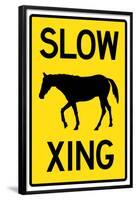 Slow Horse Crossing Sign Poster-null-Framed Poster