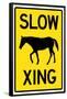 Slow Horse Crossing Sign Poster-null-Framed Poster