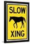Slow Horse Crossing Sign Poster-null-Framed Poster