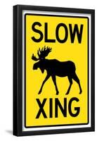 Slow - Moose Crossing-null-Framed Poster