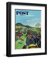 "Slow Mooving Traffic" Saturday Evening Post Cover, April 11, 1953-Ben Kimberly Prins-Framed Giclee Print
