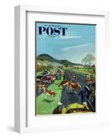 "Slow Mooving Traffic" Saturday Evening Post Cover, April 11, 1953-Ben Kimberly Prins-Framed Giclee Print