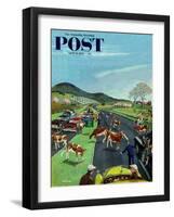 "Slow Mooving Traffic" Saturday Evening Post Cover, April 11, 1953-Ben Kimberly Prins-Framed Giclee Print