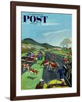 "Slow Mooving Traffic" Saturday Evening Post Cover, April 11, 1953-Ben Kimberly Prins-Framed Giclee Print