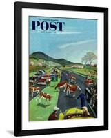 "Slow Mooving Traffic" Saturday Evening Post Cover, April 11, 1953-Ben Kimberly Prins-Framed Giclee Print