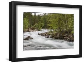 Slow Motion Blur Detail of a Raging River in Hellmebotyn, Tysfjord, Norway, Scandinavia, Europe-Michael Nolan-Framed Photographic Print