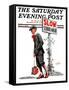 "Slow, School Ahead," Saturday Evening Post Cover, September 5, 1925-George Brehm-Framed Stretched Canvas