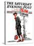 "Slow, School Ahead," Saturday Evening Post Cover, September 5, 1925-George Brehm-Stretched Canvas