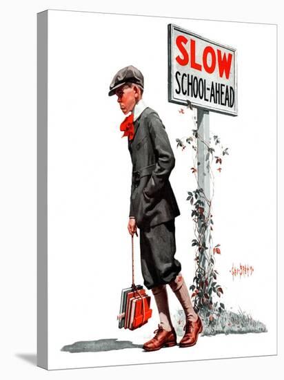 "Slow, School Ahead,"September 5, 1925-George Brehm-Stretched Canvas