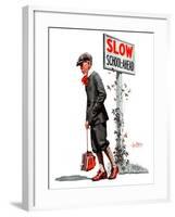 "Slow, School Ahead,"September 5, 1925-George Brehm-Framed Giclee Print