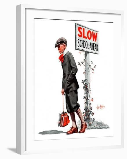 "Slow, School Ahead,"September 5, 1925-George Brehm-Framed Giclee Print