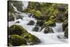 Slow Shutter Speed Silky Water of the Olden River as it Flows Along Briksdalen-Michael Nolan-Stretched Canvas