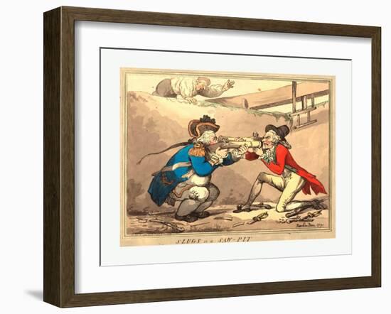 Slugs in a Sawpit, 1791, Hand-Colored Etching, Rosenwald Collection-Thomas Rowlandson-Framed Giclee Print