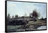 Sluice in Optevoz Valley, 1855-Charles Francois Daubigny-Framed Stretched Canvas