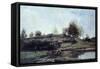 Sluice in Optevoz Valley, 1855-Charles Francois Daubigny-Framed Stretched Canvas