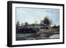 Sluice in Optevoz Valley, 1855-Charles Francois Daubigny-Framed Giclee Print