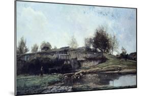 Sluice in Optevoz Valley, 1855-Charles Francois Daubigny-Mounted Giclee Print