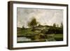 Sluice in the Optevoz Valley, 1854 (Oil on Canvas)-Charles Francois Daubigny-Framed Giclee Print