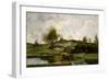 Sluice in the Optevoz Valley, 1854 (Oil on Canvas)-Charles Francois Daubigny-Framed Giclee Print