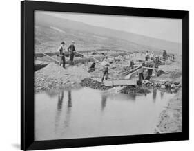 Sluicing on Number Two Claim at Anvil Creek Nome Alaska During the Gold Rush-Hegg-Framed Photographic Print