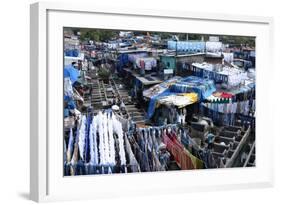 Slum Washing Ghats, Mumbai (Bombay), Maharashtra, India, Asia-James Strachan-Framed Photographic Print