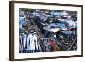 Slum Washing Ghats, Mumbai (Bombay), Maharashtra, India, Asia-James Strachan-Framed Photographic Print