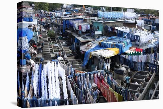 Slum Washing Ghats, Mumbai (Bombay), Maharashtra, India, Asia-James Strachan-Stretched Canvas