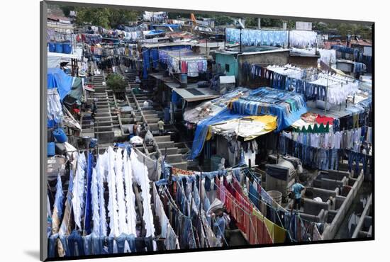 Slum Washing Ghats, Mumbai (Bombay), Maharashtra, India, Asia-James Strachan-Mounted Photographic Print