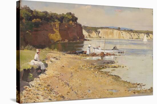 Slumbering sea, Mentone-Tom Roberts-Stretched Canvas