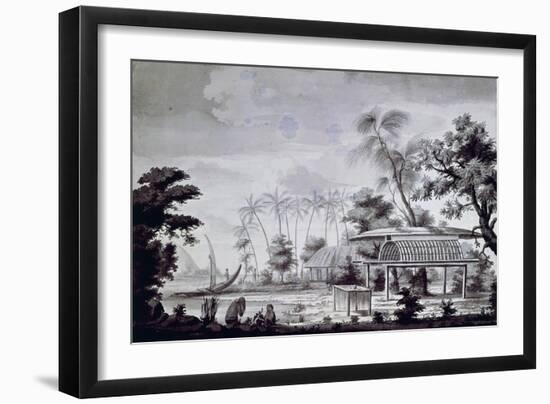 Small Altar with Offerings on Huahine Island, Engraving from Drawing by John Webber-null-Framed Giclee Print