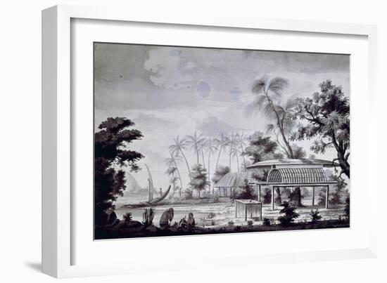 Small Altar with Offerings on Huahine Island, Engraving from Drawing by John Webber-null-Framed Giclee Print