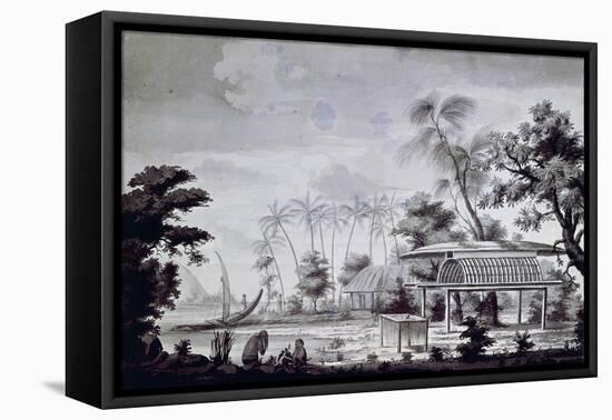 Small Altar with Offerings on Huahine Island, Engraving from Drawing by John Webber-null-Framed Stretched Canvas