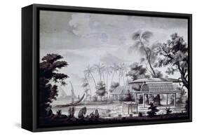 Small Altar with Offerings on Huahine Island, Engraving from Drawing by John Webber-null-Framed Stretched Canvas