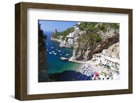 Small Amalfi Coast Beach at Praiano, Italy-George Oze-Framed Photographic Print