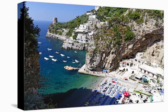 Small Amalfi Coast Beach at Praiano, Italy-George Oze-Stretched Canvas