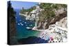 Small Amalfi Coast Beach at Praiano, Italy-George Oze-Stretched Canvas