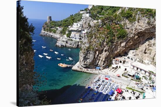 Small Amalfi Coast Beach at Praiano, Italy-George Oze-Stretched Canvas