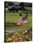 Small American Flag Posted in Yard-Bob Rowan-Stretched Canvas