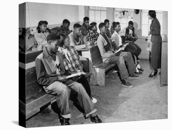 Small and Over-Crowded African-American School Is Really a One Room Baptist Church-Ed Clark-Stretched Canvas